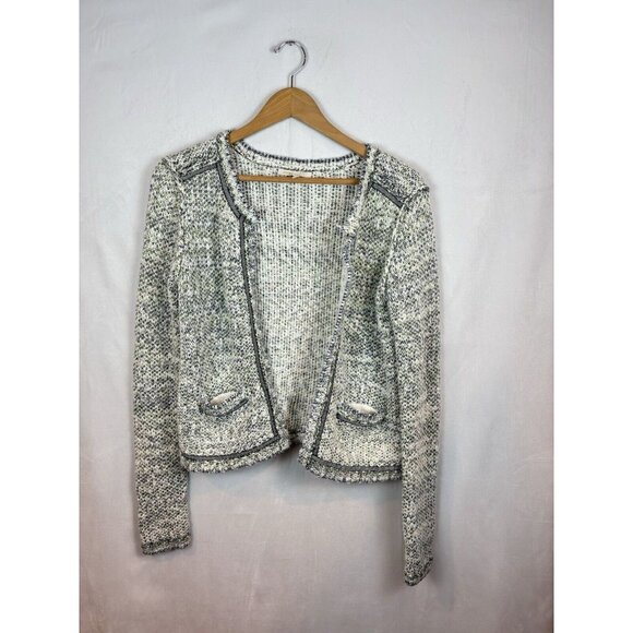 Classic Maje Tweed Boucle Jacket Cardigan Blazer SZ 3 (USL) pockets heavyweight - Picture 8 of 14